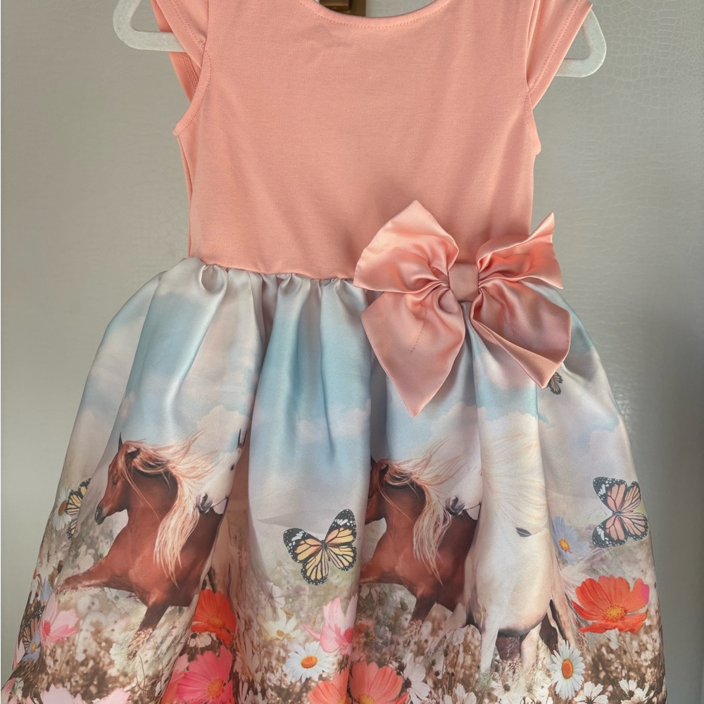 H&M Peach and Multicolor Kids Formal Dress - Picture 2 of 4